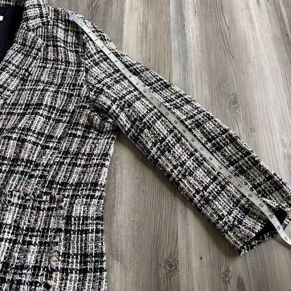 POL Oversized Plaid Long Blazer Heavy Tweed Plaid Blazer Jacket Size Large - Picture 11 of 11
